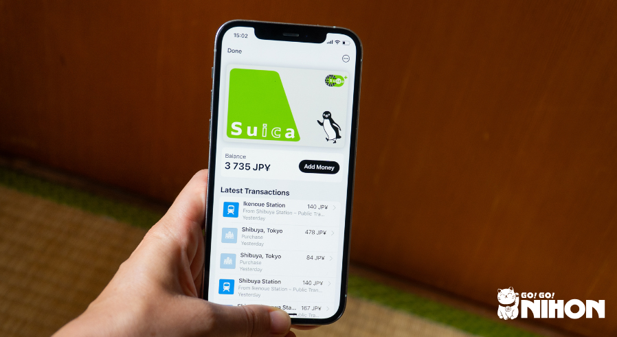 Tarjeta IC Suica en dispositivo móvil