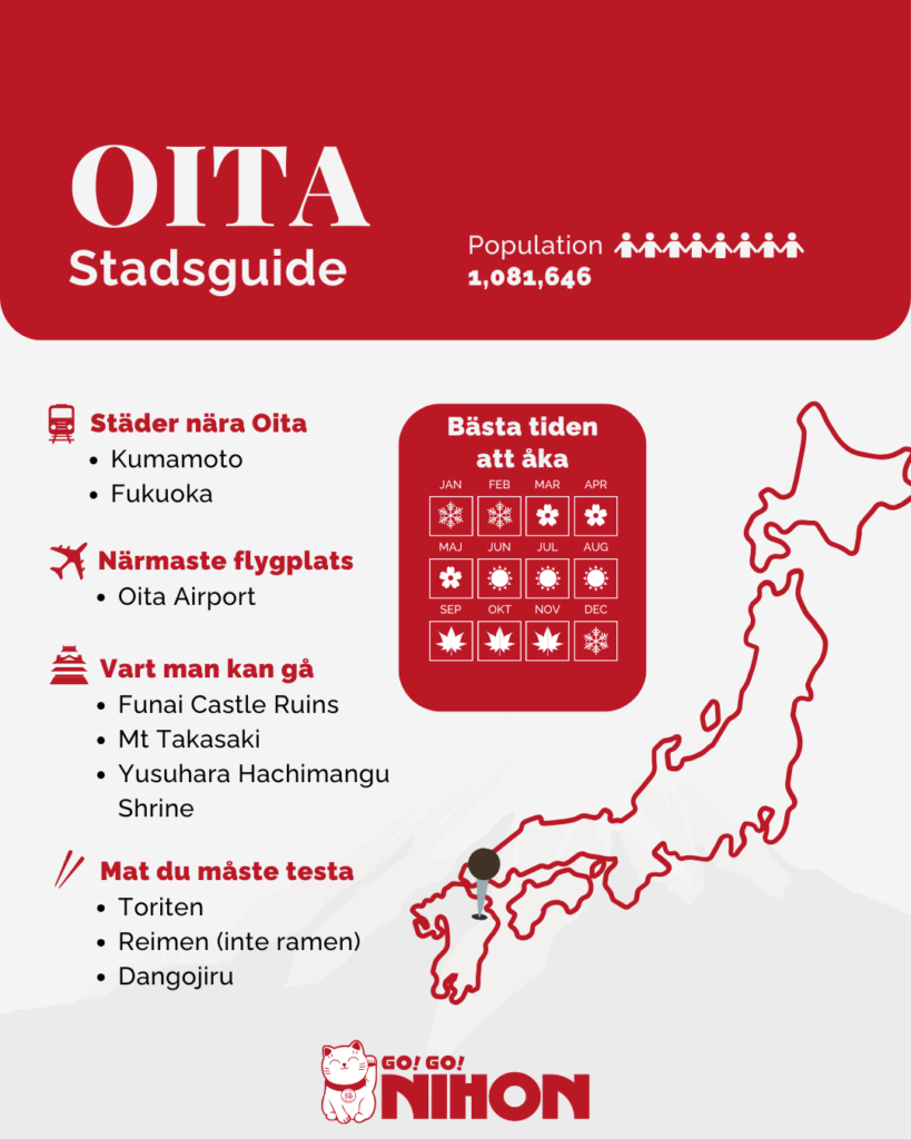 Oita stadsguide infografik