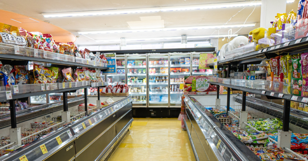 freezer aisle at a convenience store