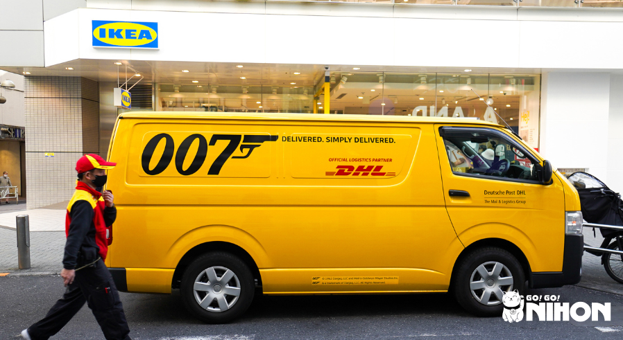 DHL van in Japan