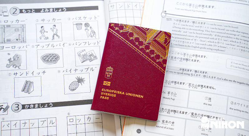 Passaporto europeo su esercizi di giapponese