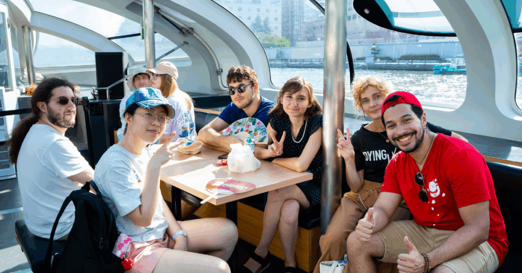 Study Trip group on a boat