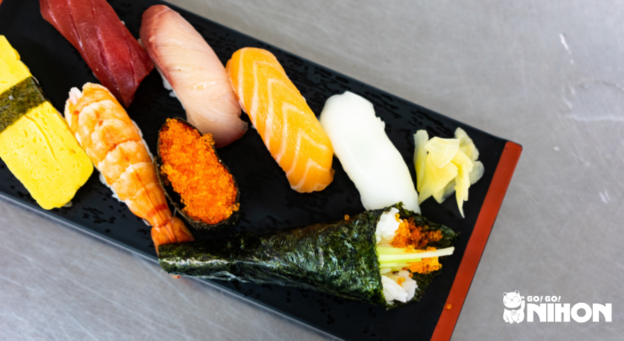 plate of a variety of sushi