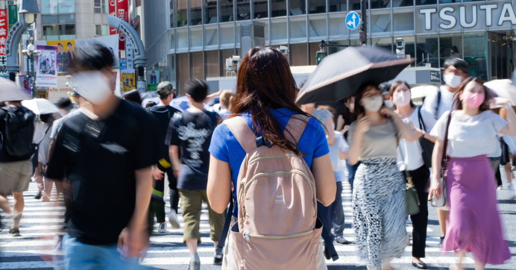 woman at shibuya crossing