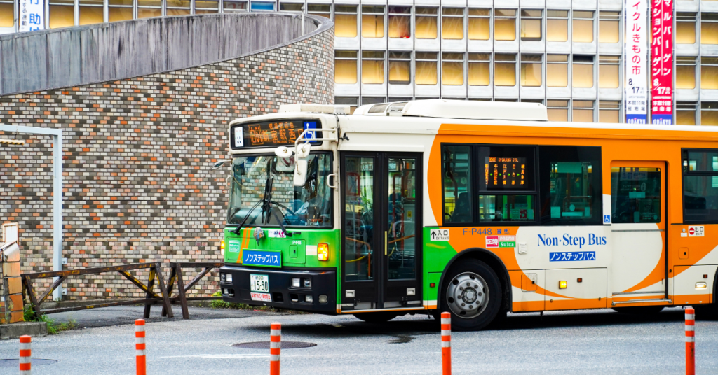 bus on a street in japan