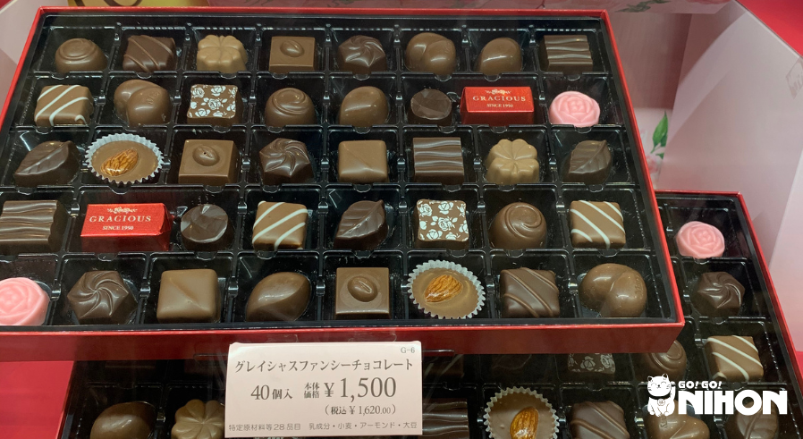 An assortment of Valentine's chocolates