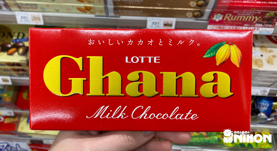 a bar of Lotte Ghana chocolate