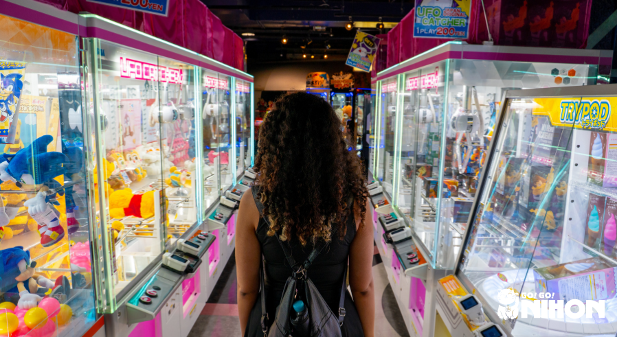 Person walking through an arcade in Japan