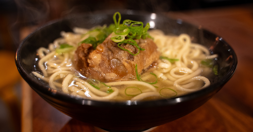 a bowl of okinawan soba