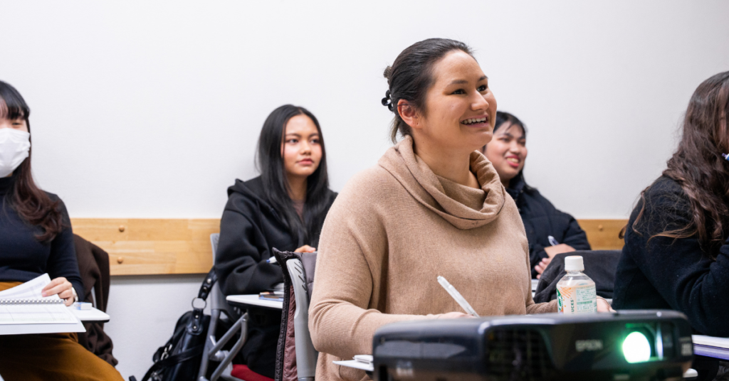 students learning Japanese in a classroom