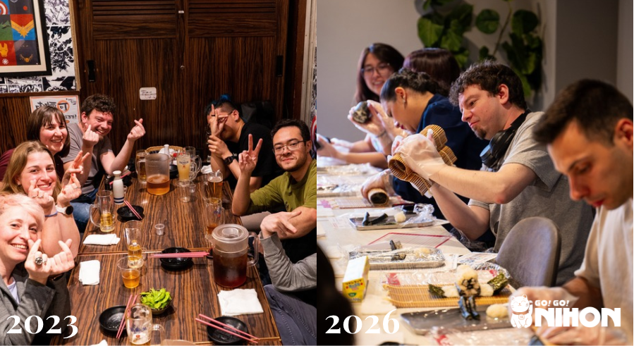Two images of Study Trippers on different Study Trips in 2023 and 2026