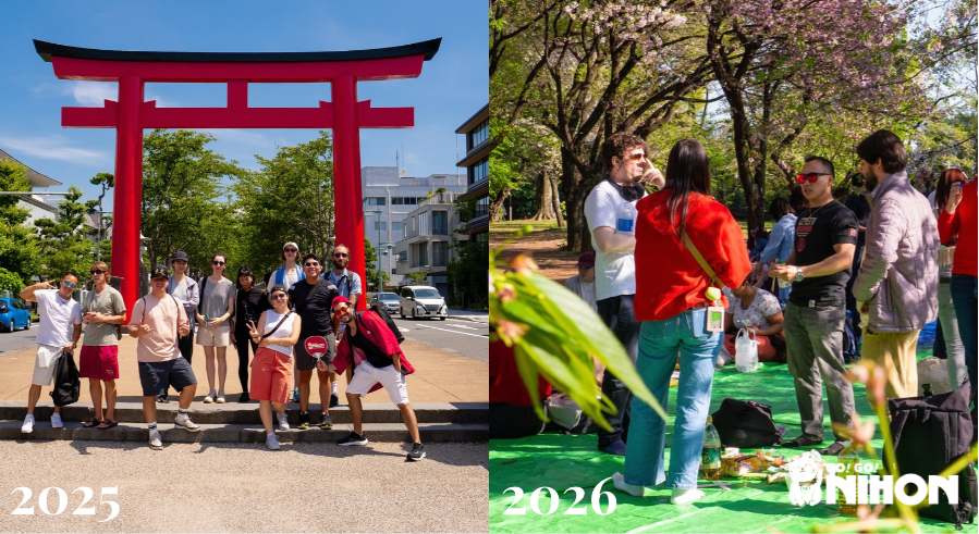 Two images of Study Trippers on different Study Trips in 2025 and 2026